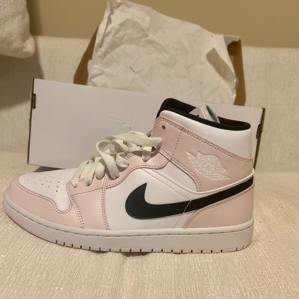 Women’s Nike Air Jordans 1 Mid - Barely Rose - Picture 6 of 13